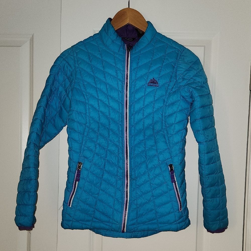 Snozu Blue Quilted Jacket with Purple Accents Youth 14/16